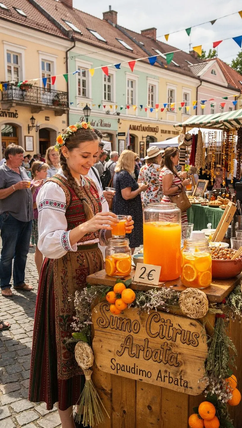 Sumo citrus arbatos pakuotė su ryškiai geltona spalva ir japonų simboliais.